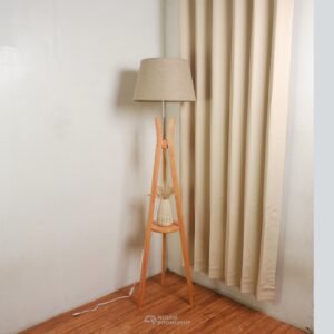 Standing Floor Lamp Kayu Fungsional dengan Rak - NRL-SFL39