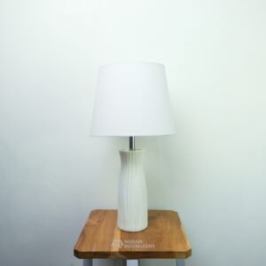Lampu Meja Vas Guci Putih Tekstur - NRL-TL66A/WH