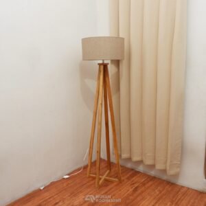 Standing Floor Lamp Kayu Jati "Easel" Modern - NRL-SFL35